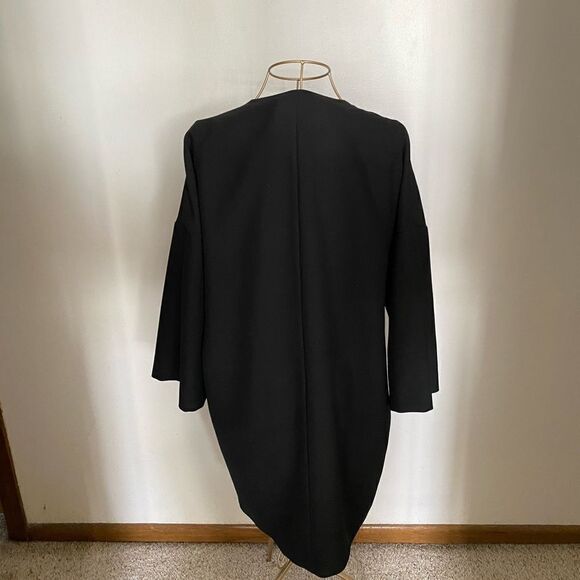 Zara 3/4 sleeve black asymmetrical front jacket size medium - Picture 5 of 16